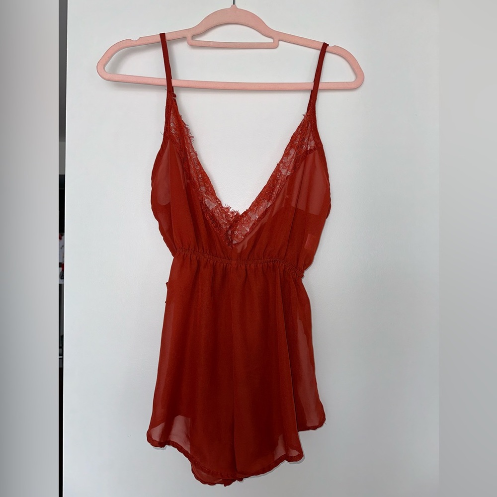 Pretty Little Thing sheer lace teddy
